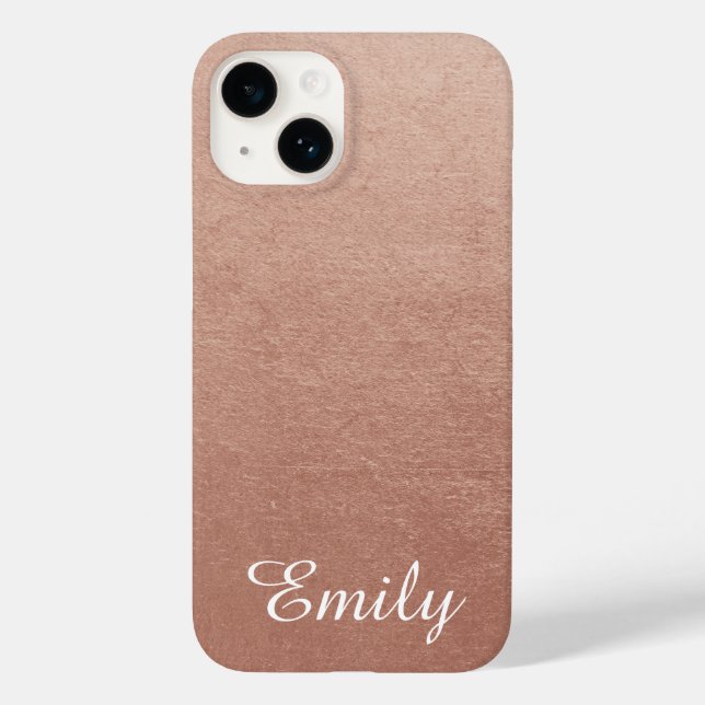 Personalisierte Rose Gold Foil Foto Effekt Case-Mate iPhone Hülle (Rückseite)