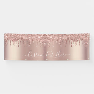 Personalisierte Rose Gold Glitzer Banner Benutzerd