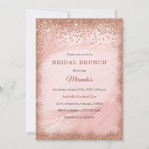 Personalisierte Rose Gold Glitzer Bridal Brunch Einladung