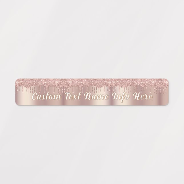 Personalisierte Rose Gold Glitzer Labels Benutzerd Etiketten (Design 1)