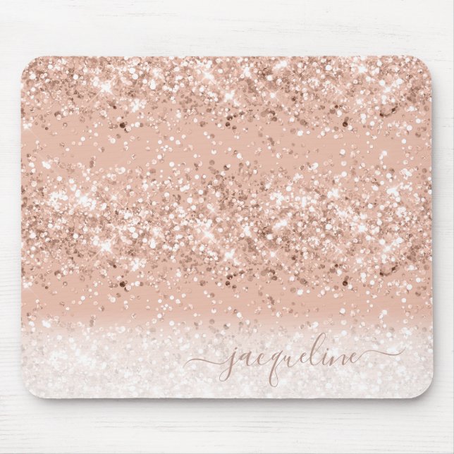 Personalisierte Rose Gold Glitzer Mousepad (Vorne)
