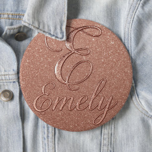 Personalisierte Rose Gold Glitzer Name Design - Ei Button