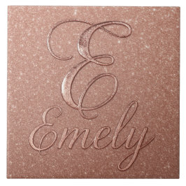Personalisierte Rose Gold Glitzer Name Design - Ei Fliese