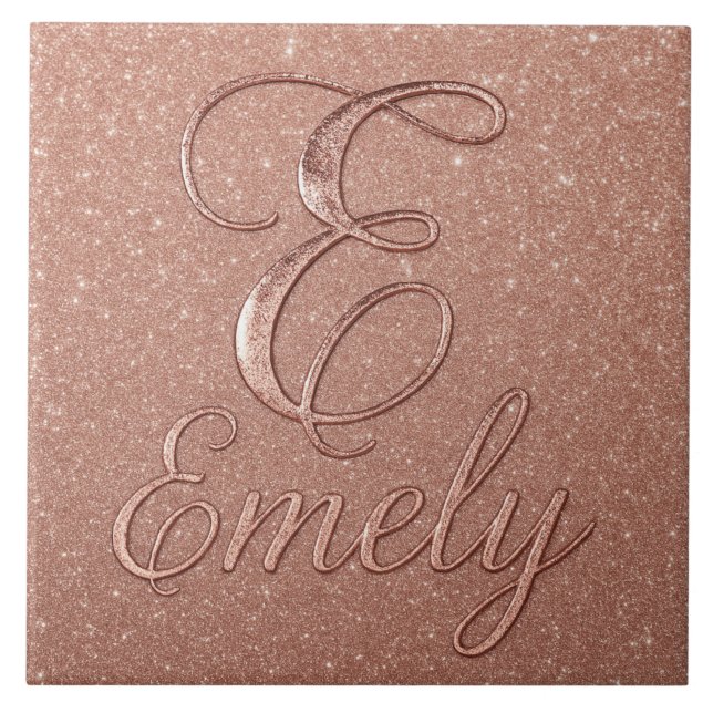 Personalisierte Rose Gold Glitzer Name Design - Ei Fliese (Vorderseite)