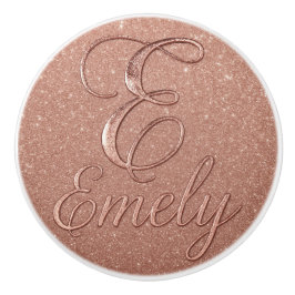 Personalisierte Rose Gold Glitzer Name Design - Ei Keramikknauf