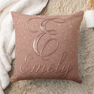 Personalisierte Rose Gold Glitzer Name Design - Ei Kissen
