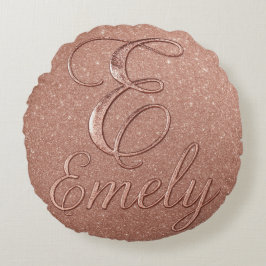 Personalisierte Rose Gold Glitzer Name Design - Ei Rundes Kissen