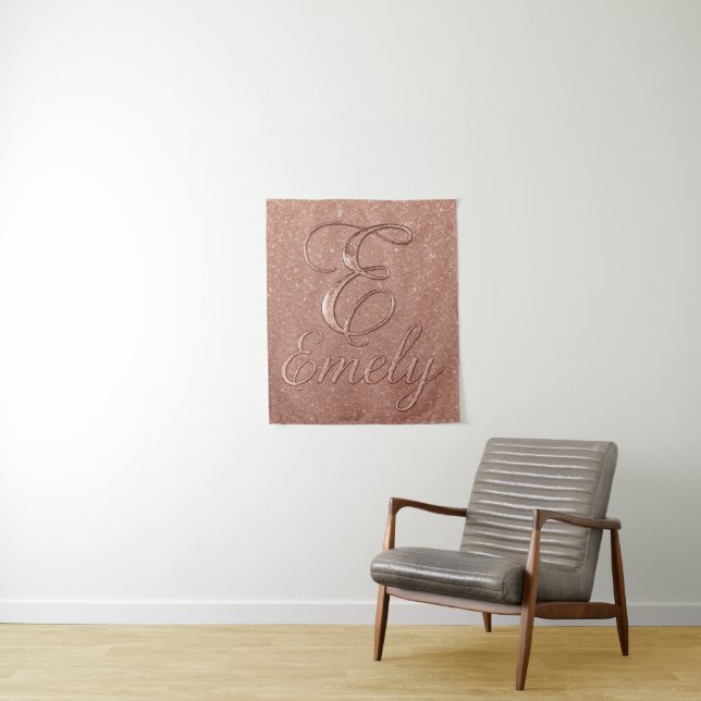 Personalisierte Rose Gold Glitzer Name Design - Ei Wandteppich (Beispiel)