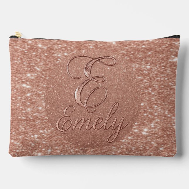 Personalisierte Rose Gold Glitzer Name Design - Ei Zubehörtasche (Vorderseite)