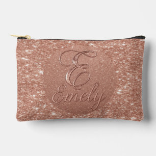 Personalisierte Rose Gold Glitzer Name Design - Ei Zubehörtasche