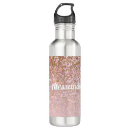 Personalisierte Rose Gold Glitzer Ombre Name Edelstahlflasche