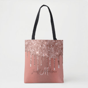 Personalisierte Rose Gold Glitzer Tropfen Girly Lu