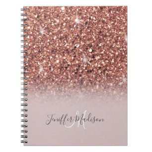 Personalisierte Rose Gold Glitzer Tropfen Girly Lu Notizblock