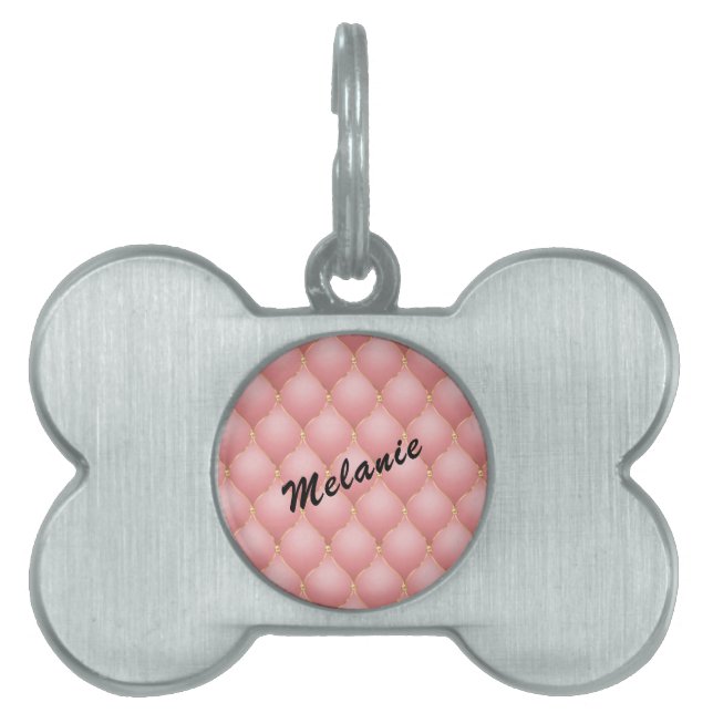 Personalisierte Rose Gold Individuelle Name Pet ID Tiermarke (Vorderseite)