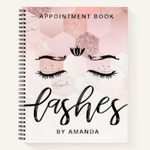 Personalisierte Rose Gold Lashes Terminkalender
