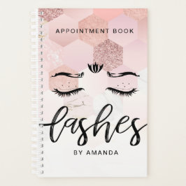 Personalisierte Rose Gold Lashes Terminkalender Planer