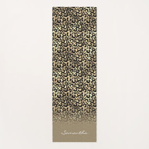 Personalisierte Rose Gold Leopard Flecken Tiermust Yogamatte
