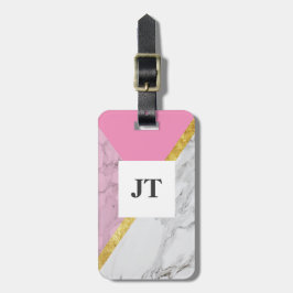 Personalisierte Rose Gold Marmor Rosa Gepäckmarke Gepäckanhänger