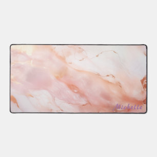 Personalisierte Rose Gold-Marmorschreibmatte Schreibtischunterlage
