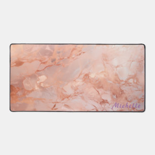 Personalisierte Rose Gold-Marmorschreibmatte Schreibtischunterlage