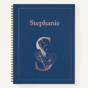 Personalisierte Rose Gold Monogram Initial S Notizbuch
