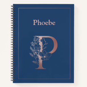 Personalisierte Rose Gold Monogramm erste P Notizbuch