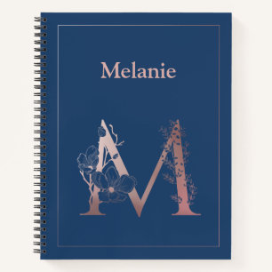 Personalisierte Rose Gold Monogramm Notizbuch