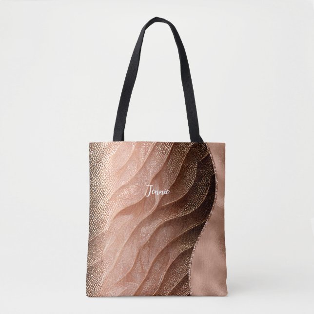 Personalisierte Rose Gold Shimmer Textur Glitzer W (Vorderseite)
