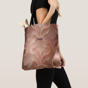 Personalisierte Rose Gold Shimmer Textur Glitzer W