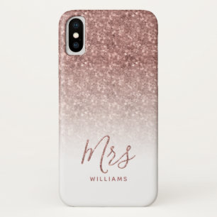 Personalisierte Rose Gold Sparkle Glitzer Frau Bri Case-Mate iPhone Hülle
