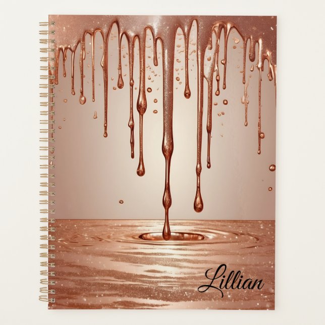 Personalisierte Rose Gold Undated Planner Planer (Vorderseite)