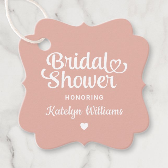 Personalisierte Rose Gold Wedding Brautparty Geschenkanhänger (Vorderseite)