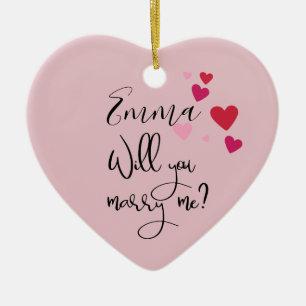 Personalisierte Rose Gold werden Sie heiraten mich Keramik Ornament