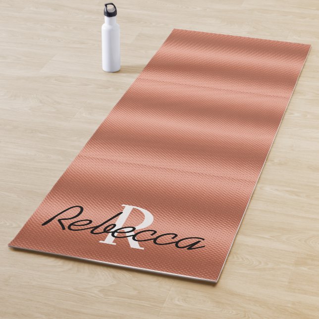 Personalisierte Rose Goldfokus Monogramm Yoga Mat Yogamatte (Beispiel)