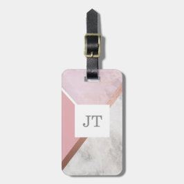 Personalisierte Rose Goldmarmoreffekt Gepäckmarke Gepäckanhänger
