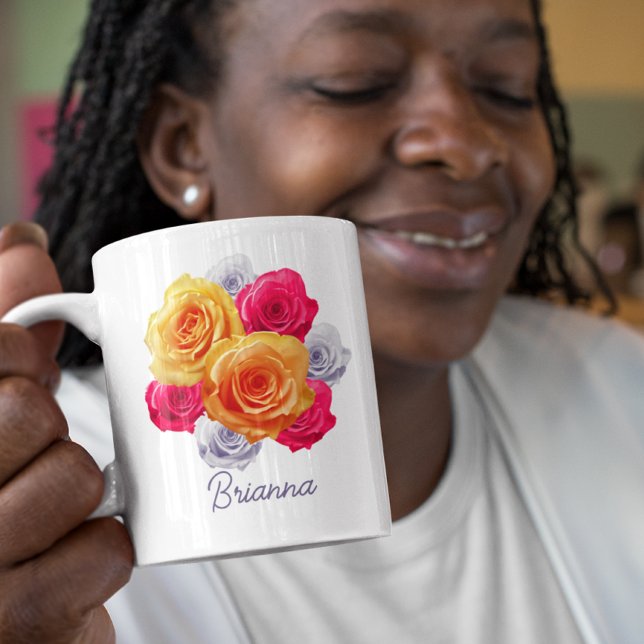 Personalisierte Rose in der Bloom Motif-Tasse Kaffeetasse (Von Creator hochgeladen)