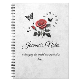 Personalisierte Rose, Ink & Time Spiral Notebook Notizblock