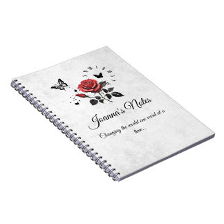 Personalisierte Rose, Ink & Time Spiral Notebook Notizblock