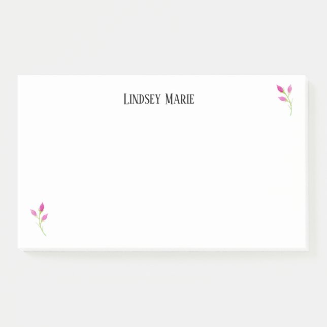 PERSONALISIERTE ROSE Nachhinweise Post-it Klebezettel (Vorderseite)