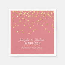 Personalisierte ROSE SALMON Gold Confetti Wedding