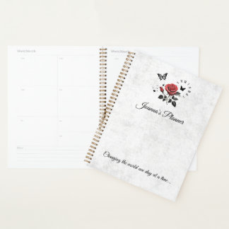 Personalisierte Rose, Tinte & Zeitplaner Planer