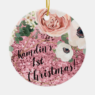 Personalisierte Rose XMAS Ornament Geometrische Ga