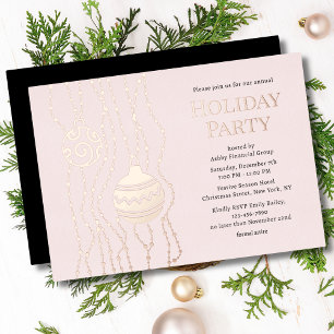 Personalisierte Roségold-Festliche Firmenweihnacht Folieneinladung