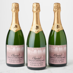Personalisierte Roségold-Glitter-Herzen