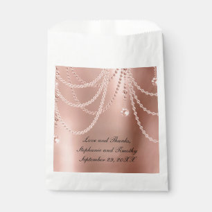 Personalisierte Roségold-Perlen-Diamant-Bling-Hoch Geschenktütchen