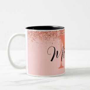 Personalisierte Roségold-Vintage-Geschenke Zweifar Zweifarbige Tasse