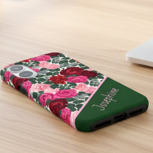 Personalisierte Rosen Blumen iPhone Hülle mit Name (Von Creator hochgeladen)