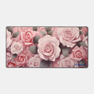 Personalisierte Rosen Blumenmatte Schreibtischunterlage
