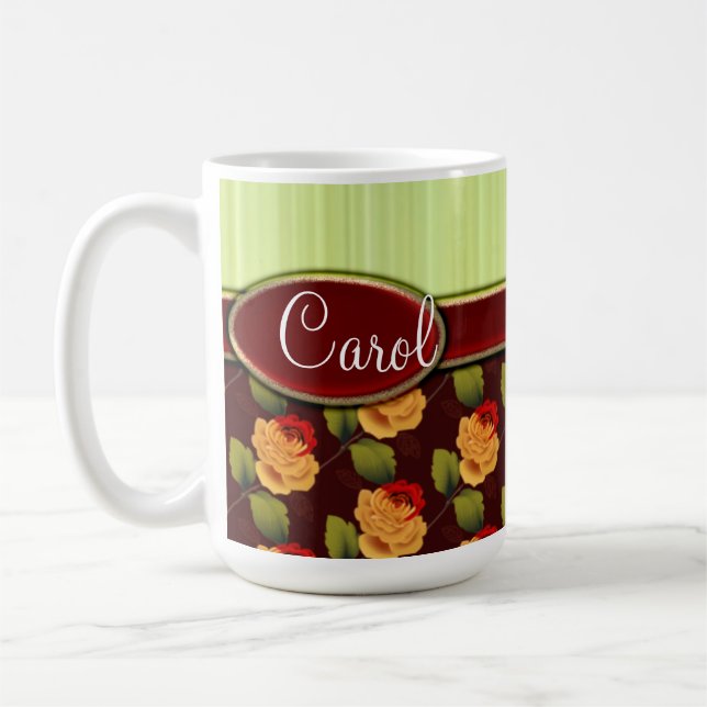 Personalisierte Rosen-Kaffee-Tasse Tasse (Links)