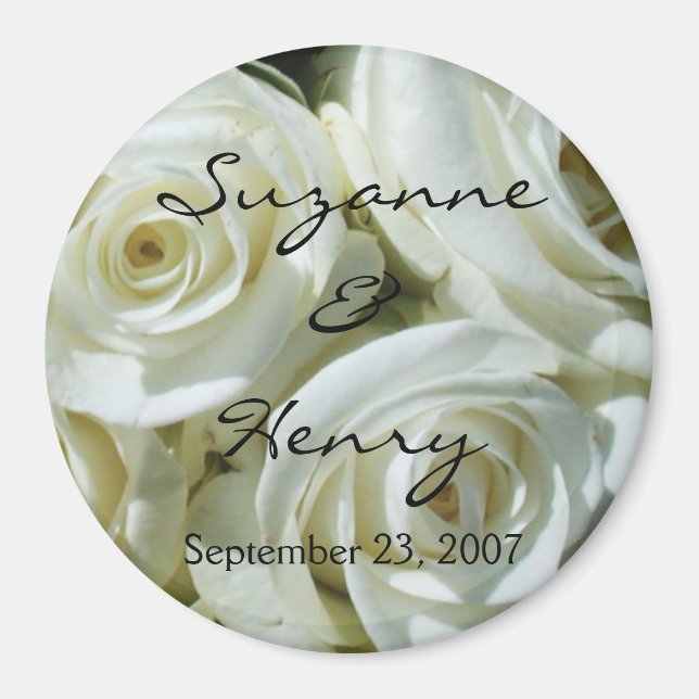Personalisierte Rosenhochzeit Magnet (Vorne)